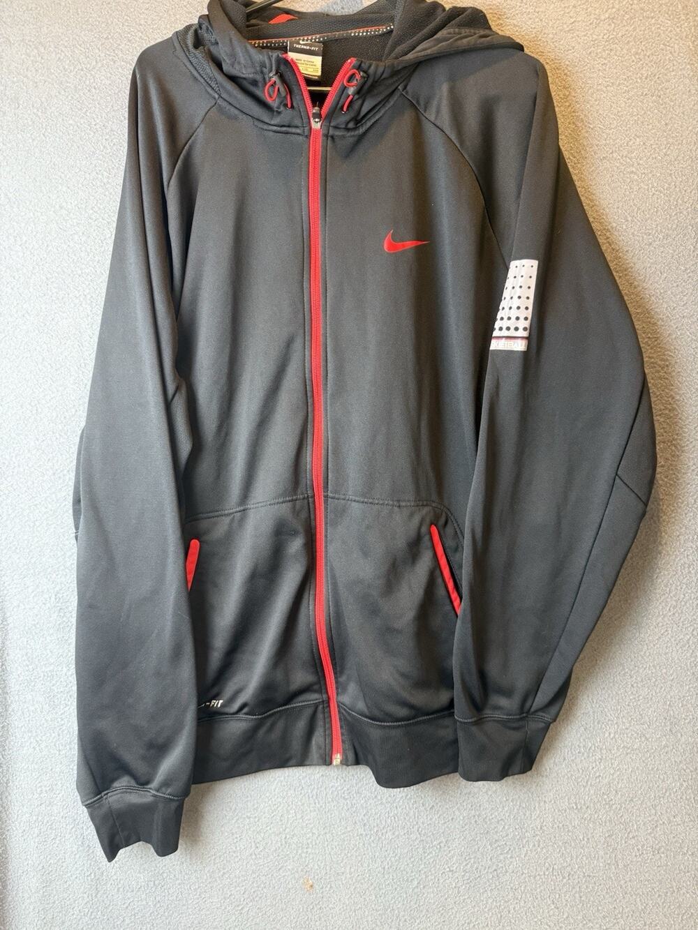 Nike Therma Fit Elite Full Zip Hoodie Jacket Men's Black/Red Size XXL